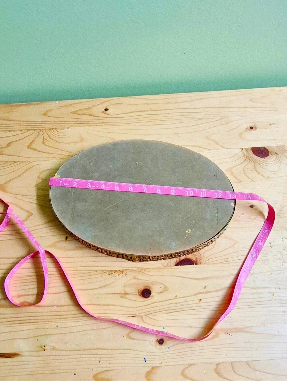 Vintage Oval Vanity Mirror Tray with Ornate Filigree Edge